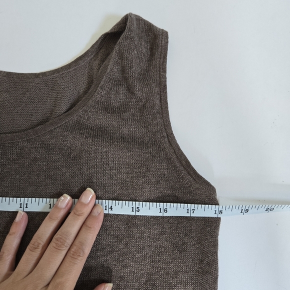 Lafayette 148 new york linen inox cotton blend knit tank top quiet luxury sz M/L - Picture 3 of 5